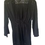 Dotti Plunging Floral Lace Drawstring Pullover Swim Cover Up Dress One Size Size undefined Photo 0