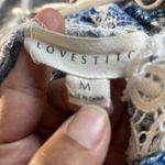 Lovestitch Women's  Love Stitch Blue Flounce Batwing Blouse Size Med #1650 Photo 3