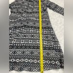 Massini  black white geometric long sleeve knee length dress EUC woman’s large Photo 7