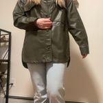 ZARA  Green Leather Jacket Photo 5