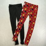 2 pack Just One Christmas cozy leggings Womens Small Cat print and black Photo 0