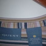 Quest L Pink Tan Blue Striped Nylon Stretch Top Size L Photo 5