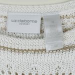 Liz Claiborne  LizSport Women's Medium White Beige Open Knit Pullover Sweater Photo 3
