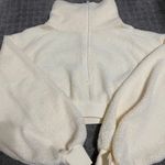 BDG New Leaf Quarter-Zip Cropped Sweatshirt NWT Size M - Ivory Photo 5