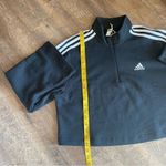 Adidas Crop Sweatshirt NEW Pullover Zip Up Black White Medium Photo 8