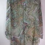 Cato  26 28W Eucalyptus Aqua TanbPaisley Sheer Tunic Plus Photo 10
