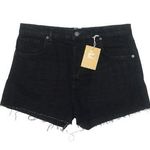 Reformation NWT Charlie High Rise Jean Shorts Black Cut Off Frayed Hem Denim 31 Photo 0