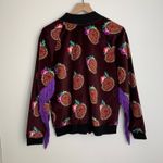 Moon & Nomad Mixed Emotions Velvet Bomber Jacket Burgundy Purple Fringe Medium Photo 1