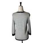 Talbots  Navy Blue And White Striped Fairycore‎ Dragonfly Crew Neck Cardigan XS Photo 2