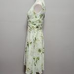 Coldwater Creek tonal green floral chiffon aline midi skirt size 6p Photo 4