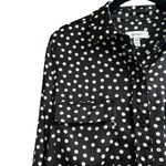 Equipment   Womens Satin Button Up Shirt Long Sleeve Polka-Dots Size Small Photo 2
