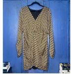Mink Pink LARGE Gold Patterned Front Bunch Snap V Neck Valentina Mini Dress Photo 11