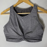 Athleta  Womens Size‎ S Top Bra Crop Grey Twist Crop Workout Scoop Neck Athletic Photo 0