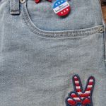 Mossimo Denim Mossimo Target Women's Jean Shorts Distressed Denim High Rise Patches Photo 5