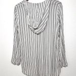 Billabong Women Same Story hooded Cover-Up striped black white size small Photo 7