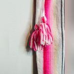 Lemlem White Neon Pink Striped Handwoven Caftan Dress Photo 7