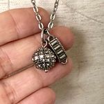 American Eagle  outfitters  long silver tone charm necklace Photo 1