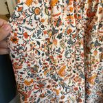 Old Navy  Women's M Floral Paisley Orange Fall Fit Flare 3/4 Sleeve Midi Dress Photo 4