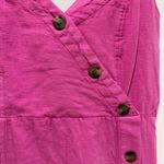 American Eagle Button Wrap Mini Dress NWT size Medium SHORT Linen Blend Hot Pink Photo 2