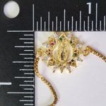 Gold Filled Rolo Bracelet Crystal Saint Virgin Mary Photo 4