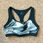 Athleta Teal Green Marbled Triple Dare Sports Bra Racerback Size Small Photo 3