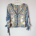Free People  Lola Floral Kimono Crop  Mixed Print Tie Butterfly Sleeves Size XS= Photo 1