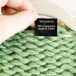 Anthropologie Saachi Hand Knit Chunky Cardigan Colorblock Sweater Green Pink O/S Photo 6