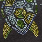 Chico's  Black Swimming Turtle Rhinestones Half Sleeve Blouse Size 2/2X EUC #4142 Photo 4