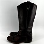 Frye  Melissa Button Knee High Riding Boots Leather Motorcycle Western Brown 10B Photo 2
