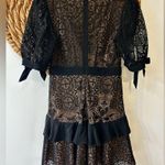 For Love & Lemons  Black Lace Bow Ruffle Mini Dress Size Small Photo 6