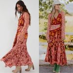 Free People  Bohemian Retro 70s Gypsy Fall Floral Tilda Maxi Dress Medium NEW Photo 1
