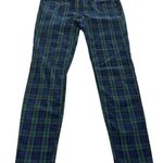 Vineyard Vines Vineyard Vines Pants Womens 2 Green Blue Plaid Slim Fit Stretch 2P0304 Preppy Photo 0