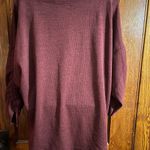 Max Studio Burgundy Oversized Sweater with Rouched Sleeves Photo 2
