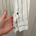 Billabong White & Black Striped Long Sleeve Button Down Top Photo 4