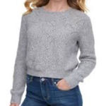 DKNY Jeans Gray Solid Knit Sweater Photo 0
