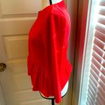 Stoosh || Coral long sleeve zipper up top with ruffled bottom Photo 2