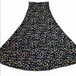 LuLaRoe Casual Black Floral Print Convertible Maxi Skirt Photo 12