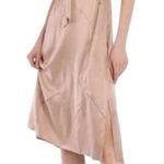 Burberry Antique Taupe Pink 100% Silk Tie-neck Midi Dress NWOT Photo 0