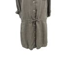 James Perse  Linen Drawstring Shirt Dress Greystone Sage Green Size‎ 3 / US Large Photo 5