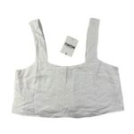 Show Me Your Mumu - Tara Linen Square Neck Crop Top in White Photo 0