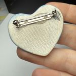 Snowman & Cardinal Bird In Heart Ceramic Brooch Pin Handcrafted Hand Made Photo 6