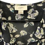 Loft Black White Floral Ruffle V Neck Lightweight Sleeveless Blouse Top Medium Photo 11
