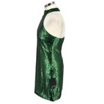 Lulus  Emerald Green Sequin Halter Mini Dress Party Formal Size Large NWT Photo 5