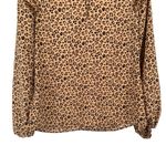 Rachel Parcell Rachel Parnell Tan Brown Leopard Print Ruffle Long Sleeve Blouse Top Extra Small Photo 5