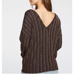 Chaser Top SZ Small NWT Metallic Stripe Long Sleeve Rose Gold Dolman V-Neck Photo 1