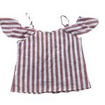 SheIn Red and White Striped Top Photo 2