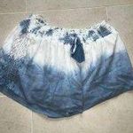Ocean Drive Crochet Trim Shorts by  - Blue & White Tie Dye Photo 3