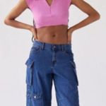 BDG New with tags  Briar Zip-Up Polo crop top size L color pink Photo 2