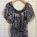Wrapper  semi‎ sheer over shoulder blouse Photo 0