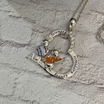 Bunny, Strength, Beauty, Happiness Heart CZ Necklace Orange Photo 3